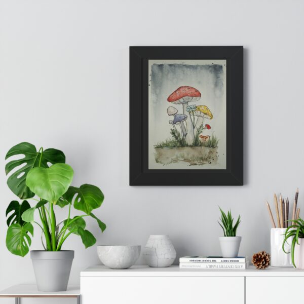 Mushroom Print Framed Vertical Poster - Image 2