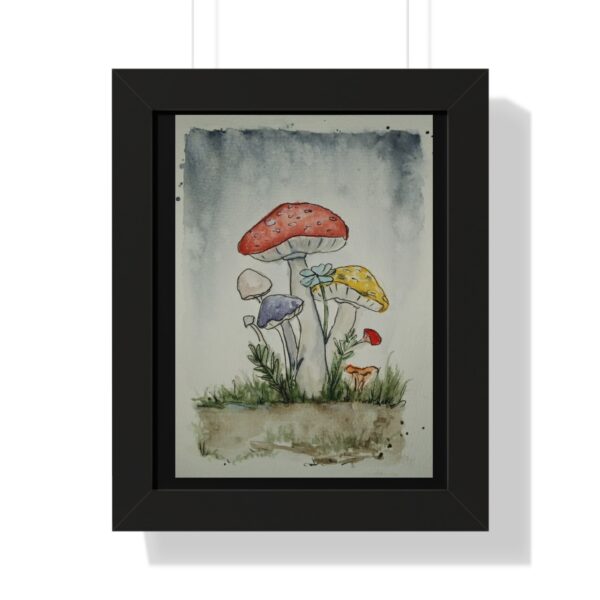 Mushroom Print Framed Vertical Poster