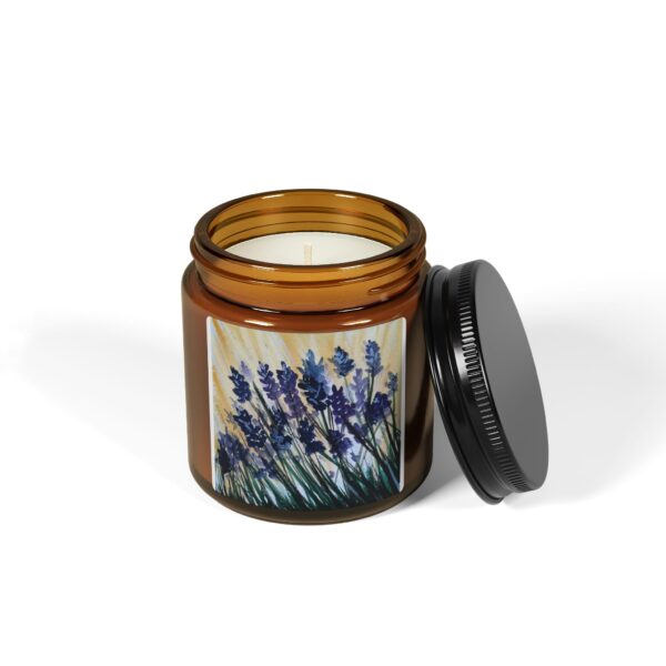 Lavender Watercolor Print Scented Soy Candle - Image 2