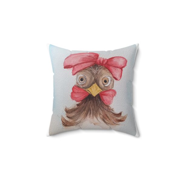 Square Pillow Watercolor Miss Chicken Print