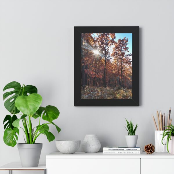 Vertical Poster - Fall Morning Sunrise in the Woods Print by Connie Fritz - Image 2