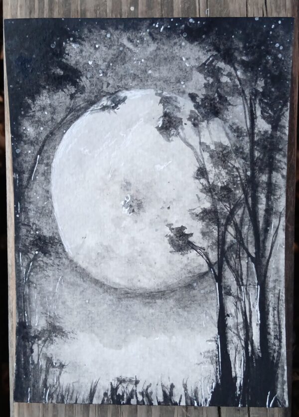 Moon among the trees