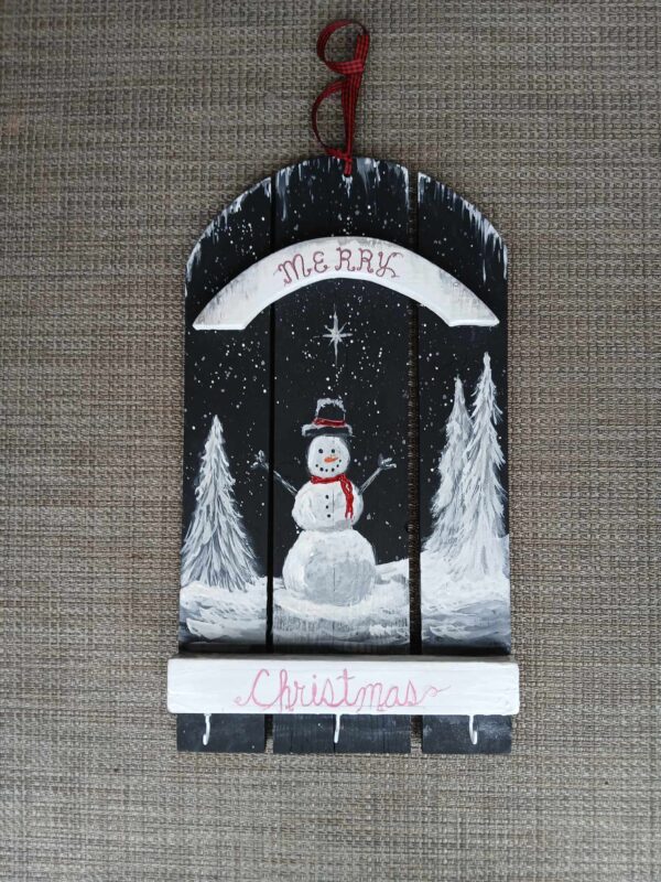 Christmas wall decor with hanging hooks