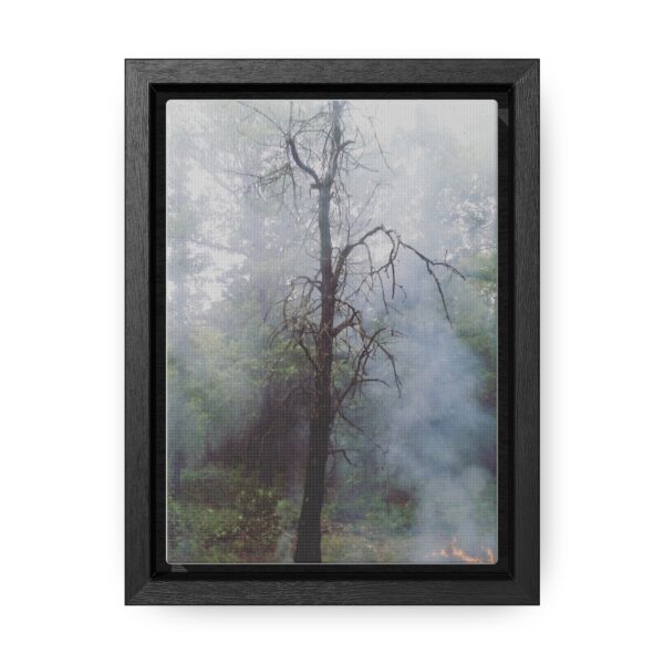 Canvas Wrap - Smoky Woods Vertical Frame Print by Connie Fritz