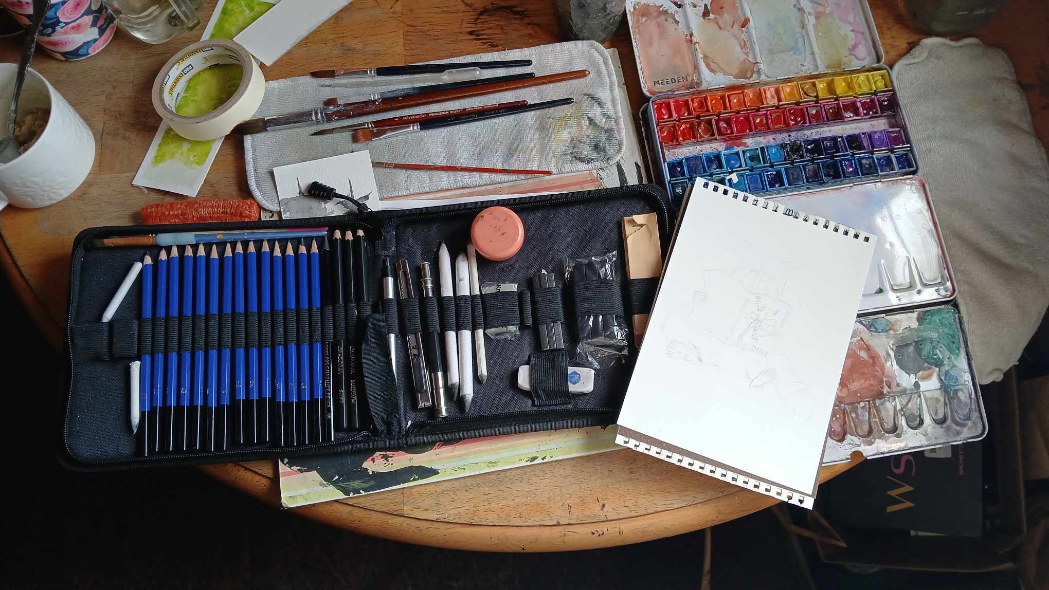 Pencil and Watercolor Set-up